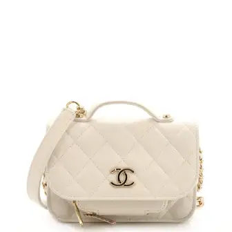 CC Business Affinity Flap Clutch with Chain Quilted Caviar - image 1