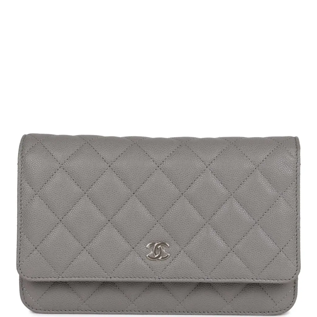 CC Wallet on Chain WOC Grey Caviar Light Gold Hardware - image 1