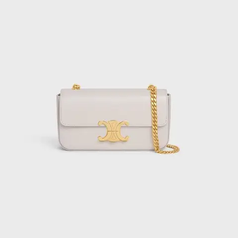 CHAIN SHOULDER BAG TRIOMPHE IN SHINY CALFSKIN CHALK - image 1