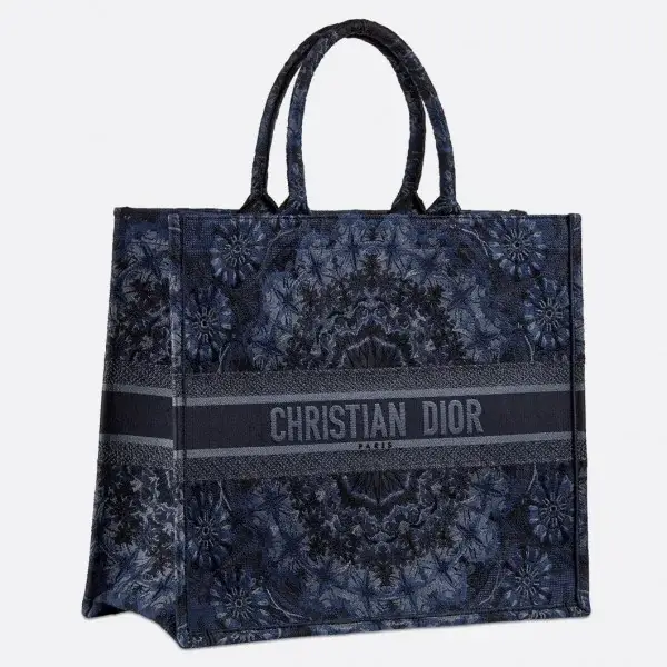 D Book Tote Bag In Blue KaleiDscopic Canvas - image 1