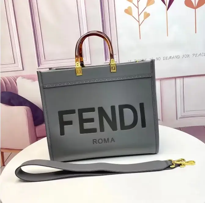 Fd Women Sunshine Medium Leather Shopper-Grey - image 1