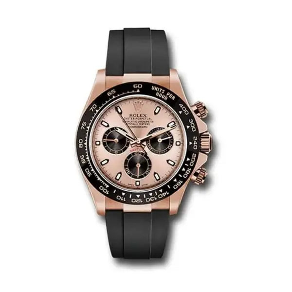 RLX Daytona, Pink dial, Engraved Bezel, Rubber Oysterflex, Rose gold Watch 116515ln-0018 - image 1