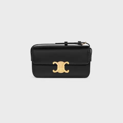 TRIOMPHE SHOULDER BAG IN SHINY CALFSKIN BLACK - image 1