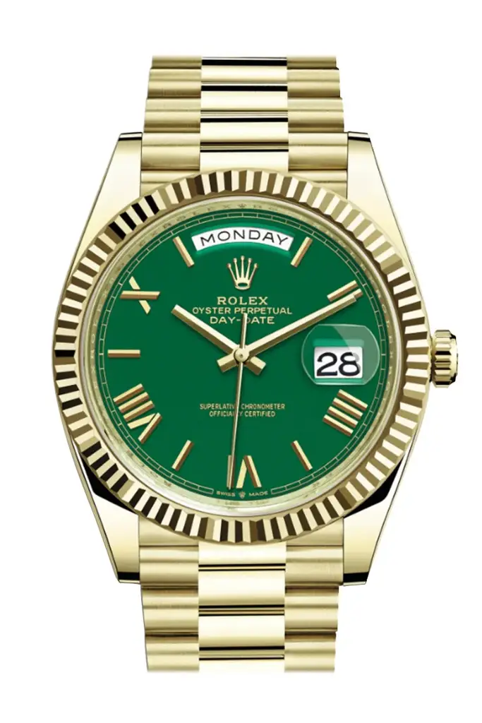 The RLX Day-Date 40 With Green Lacquered Dial 228238 - image 1