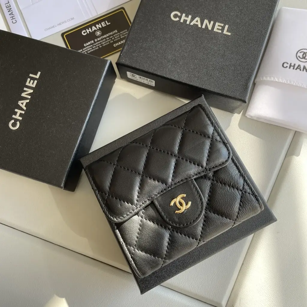 cc Small Classic Flap Wallet Black Bag For Women 10.5cm/4.1in AP0231 Y01295 C3906 - image 1