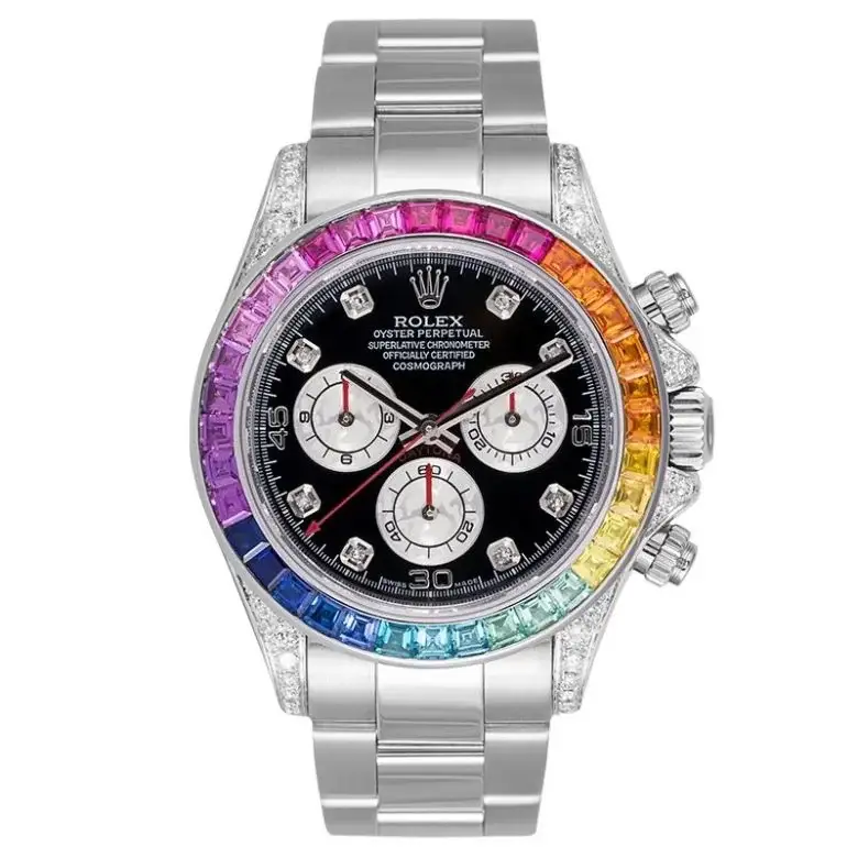 RLX Pre Owned Steel Daytona 116509 Custom Diamond Rainbow - image 1