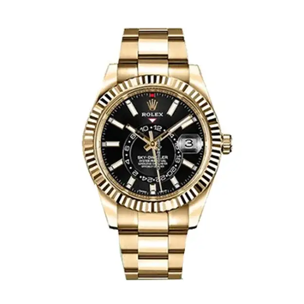Rlx Sky-Dweller Gold 42 mm Black Index Dial Oyster Bracelet - image 1