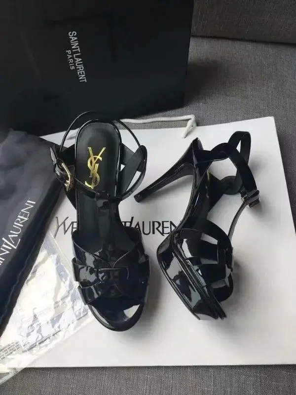 Saint Tribute Sandals Black Patent Leather - image 1